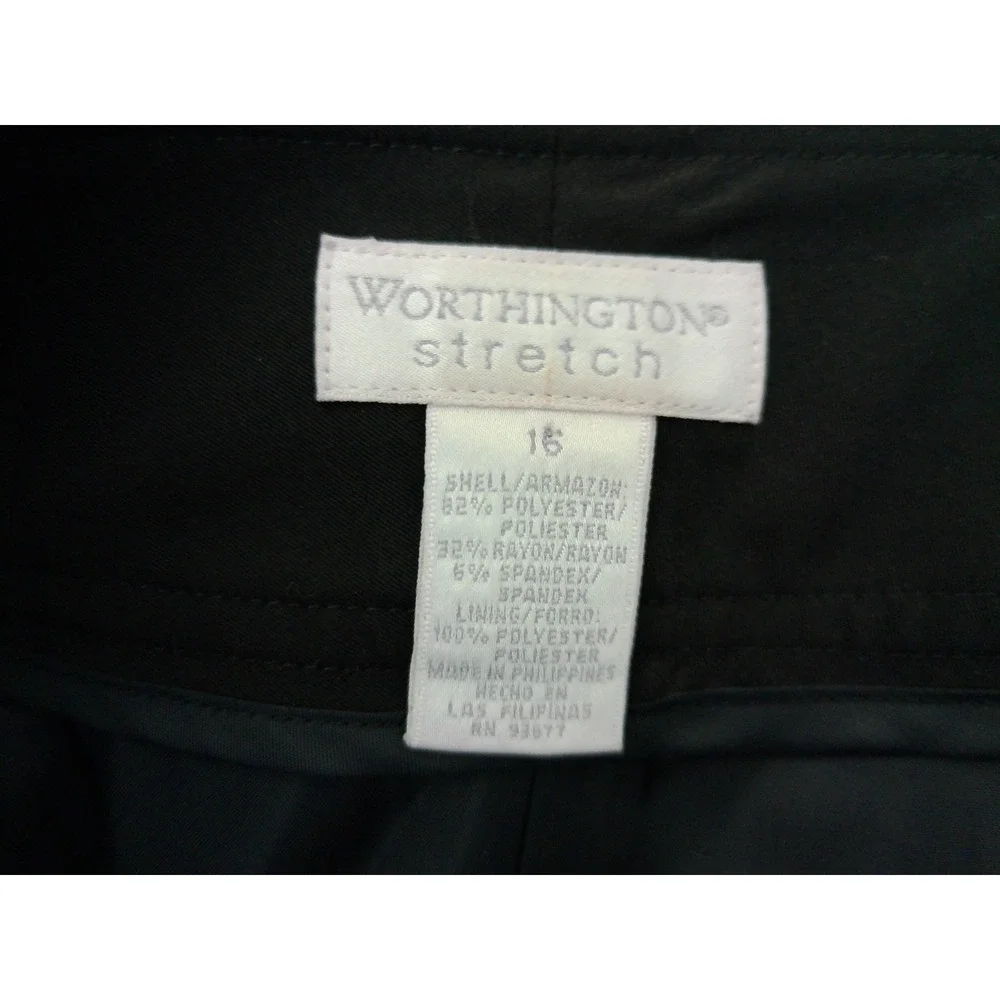 Worthington Pencil Skirt Womens Black Size 16 Stretch Business Career Lined